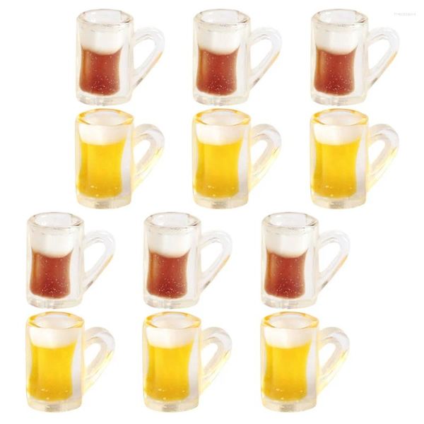 Copas de vino 20 piezas pequeñas tazas de cerveza decoración del hogar pequeña casa bebida modelo resina mini tazas niño