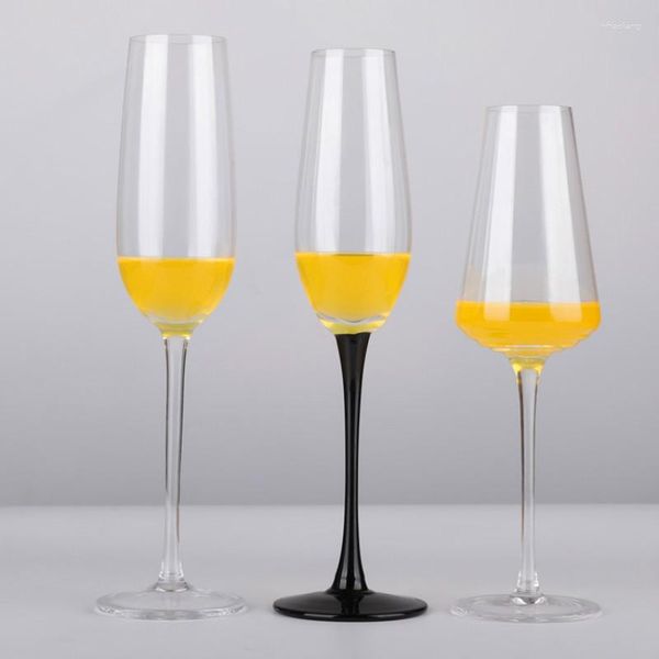 Verres à vin 200-300 ml, gobelet à bâton noir, verre en cristal sans plomb, coupe de dégustation de Champagne et de whisky, Festival, Bar familial, verres, cadeau