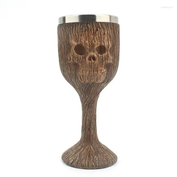 Copas de vino 200ml Halloween Vidrio Resina Exterior Acero inoxidable Regalos Bar Drinkware para