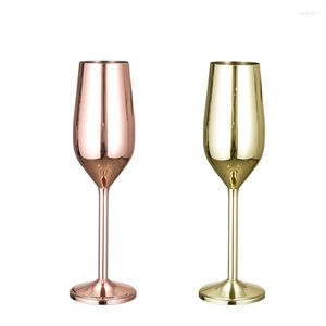 Copas de vino de acero inoxidable de 200ml, copa de champán, resistente a caídas, burbuja europea, boda, rojo, dulce hogar