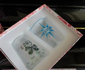 Wijnglazen 2023 Europees bedrukt glas waterbeker sap melk drank geschenkverpakking twee sets