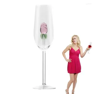 Wijnglazen 220 ml rozenbloem cocktailglas creatieve beker speciaal rood met binnenkant feest