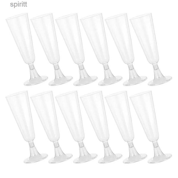 Copas de vino 24 piezas Flautas para tostar Copas de champán de plástico transparente Copas de cóctel para bodas YQ240105