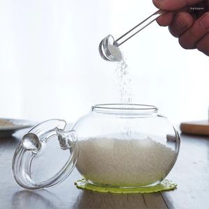 Wijnglazen 250 ml Crystal Jar Sugar Bowl Keukenopslagsets met deksel en lepel kruiden voor sucrier boule tarro de specia