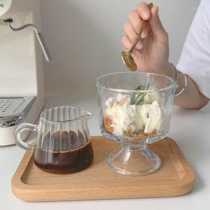 Wijnglazen 270 ml koffiemok warmtebestendige glazen waterbekers dessert transparante theekop voor het drinken van melk boertea sap