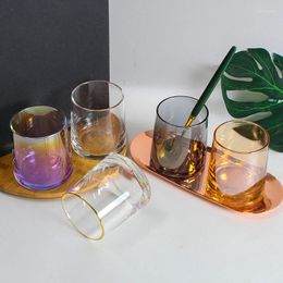 Verres à vin 270ml tasse en verre coloré créatif japonais fait à la main whisky petit déjeuner lait thé café jus maison bureau boire