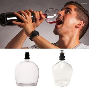 Wijnglazen 280/410 ml transparant glas rode fles drinkbeker met siliconen afdichting prachtige creatieve inzet champagne