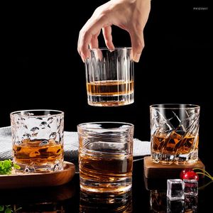 Verres à vin 280 ML épaissir verre rotatif Whisky Vodka tasse Bar fête Whisky bière Transparent Brandy