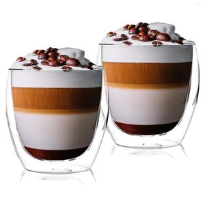 Verres à vin 2 pièces, verre Macchiato 2X250 Ml, tasse à café à Double paroi sensible à la chaleur, tasse à Cocktail, thé, lait