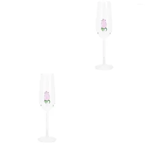 Wijnglazen 2pc Rose Champagne Glass Transparant Red Cup Whisky Goblet Fashion voor bruiloftsfeest