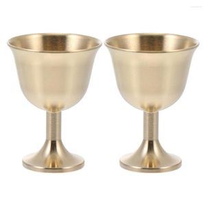 Verres à vin 2 pièces en laiton calice tasse gobelet boisson boisson gobelet tasses porte-lampe métal liqueur pour fête maison