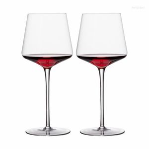 Verres à vin 2pcs en verre cuisine plomb gratuit champagne ustensiles grap grap liqueur rouge tulert bordeaux de mariage decanteur d'anniversaire cadeau