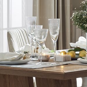 Wijnglazen 2 stks Handgebouwd glas gestreepte kristal Champagne Glas Huishoudelijk Sparkling Glass Goblet El Bar Party Supplies 221124