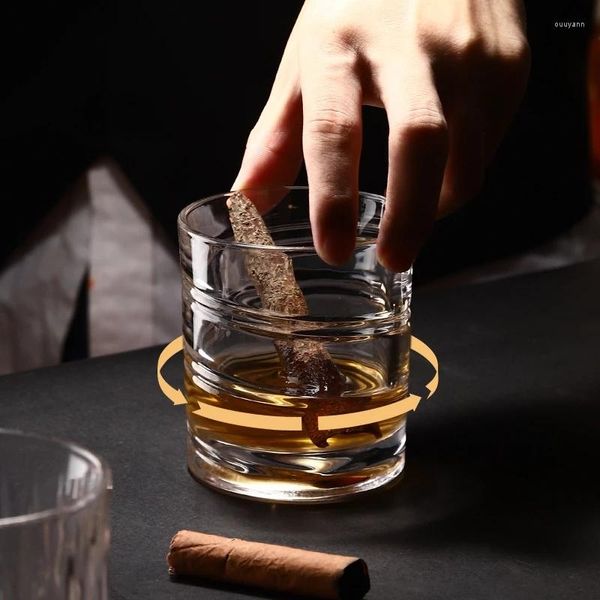 Verres à vin 2 pièces/lot, verre à whisky rotatif façonné pour boire des Cocktails au Bourbon, tasse à whisky Shake, personnalité créative