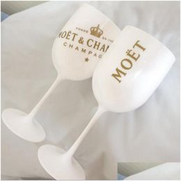 Verres à vin 2pcs en plastique fête blanc champagne verre moet drop livrot home jardin cuisine bar buinace dh5fp