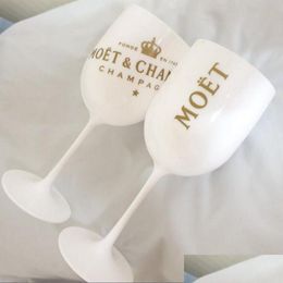 Verres à vin 2pcs en plastique fête blanc champagne verre moet gouttes livraison maison jardin cuisine bar à manger drinkware otel2