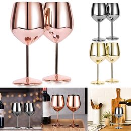 Verres à vin 2 pièces en acier inoxydable 18 oz grande capacité gobelets incassables or rose multifonctionnel 230508