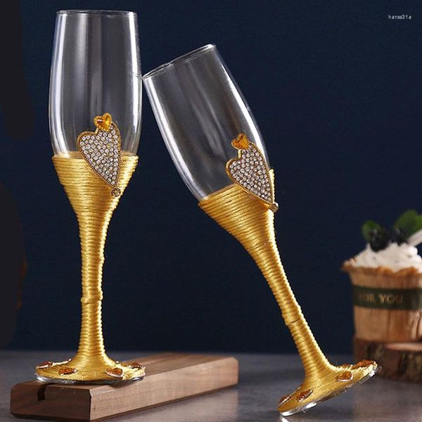 Verres à vin 2 pièces ensemble de coupe de Champagne de mariage mariée et marié robe noire blanche décorative pour cadeau de saint valentin