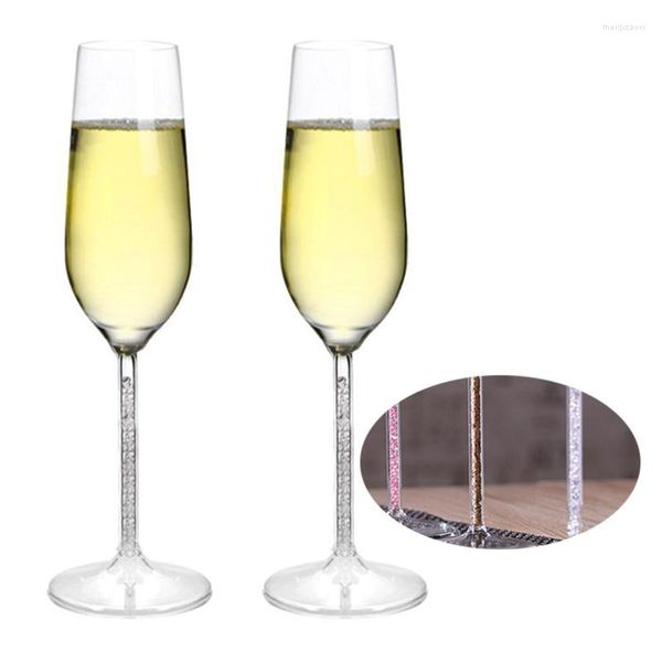 Verres à vin 2pcs mariage flûtes à champagne cristallin cadeau de fête grillage verre gobelet graver anniversaire saint valentin cadeaux