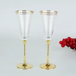 Wijnglazen 2 stuks Bruiloft Handgemaakte Kristallen Rode Goblet Glas Luxe Champagne Fluiten Whiskey Cup Drinkware Party Lover Gift