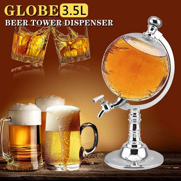 Verres à vin 3 5L Globe Bière Tour Distributeur Pistolet Stations-service Alcool Boire Eau Boisson Alcool Bar Outils 230719