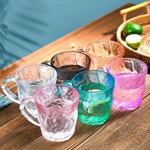Wijnglazen 300/350 ml Glass Water Water Cup Glacier Textuur Mok Drink Tumbler voor zomerse ijsdranken Beersap thee Home Bar Bar Drinkware