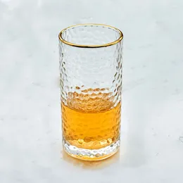 Verres à vin Collins en verre droit, récipient à bord doré, cadeaux exquis, décoration à la mode, vaisselle, verres à Cocktail, 300ml