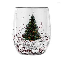 Verres à vin 300ml, tasse à thé Unique, verre à café BPA, paillettes mobiles, bonne adhérence, cadeau de lait d'arbre de noël