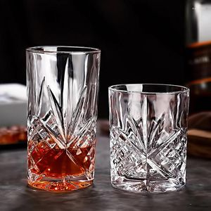Verres à vin 330ml/350ml, gobelets à café, sculpture de fleurs en diamant, verrerie pour Cocktail, verre de Brandy Bourbon Voldka
