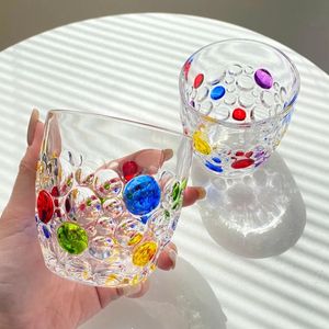 Verres à vin 330 ml Dot peint bulle tasse cristal verre bouteille à boire haute beauté bière ménage fantaisie whisky Drinkware 231205