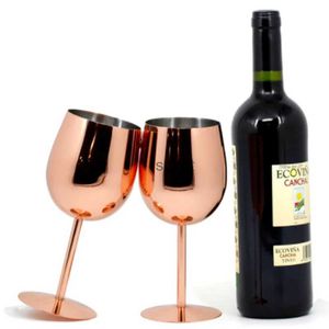 Copas de vino 350 ml / 550 ml Copa de vino creativa de gran capacidad Copa de oro rosa de acero inoxidable 304 Cocina Comedor Bar Copas de champán YQ240109