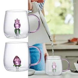 Wijnglazen 380 ml kristallen bekers glas multifunctioneel 3D-cartoonmodel drinkbeker met aardbei geschikt voor koude dranken