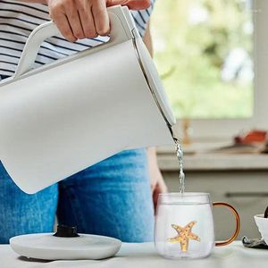 Wijnglazen 3D-koffiemok Dierlijke vorm Glas Home Schattig Hoog borosilicaat Enkellaags kopje Waterwalvismelk