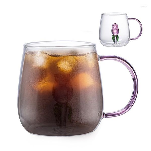 Verres à vin en verre cristal 3D, tasses à café transparentes et polyvalentes, tasse à boire esthétique et Durable, fournitures de verres à thé