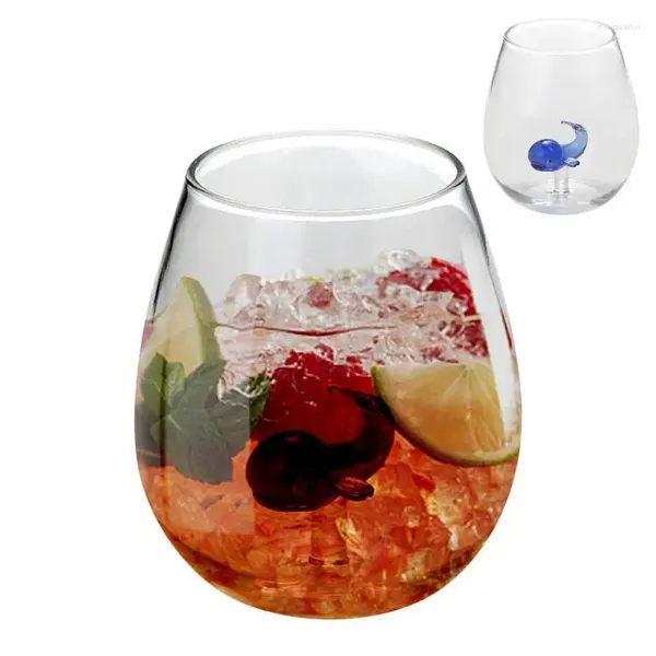 Verres à vin Verre à boire 3D 500 ml à haute teneur en borosilicate en forme de plante animale monocouche verre à thé transparent parfait pour les fêtes café