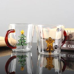 Wijnglazen 3D-glazen beker 400 ml kerstthema mok Cartoon koffie drinken