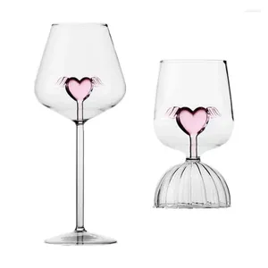 Verres à vin 3D amant coeur verre à Cocktail Design gobelet à Champagne tasse à boire créative ensemble rouge pour les boîtes de nuit de mariage