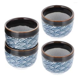 Verres à vin 4 pièces ensembles de plats en verre tasses en céramique japonaises Kit de tasse à saké Saki céramique traditionnelle tasses à thé glacées riz expresso
