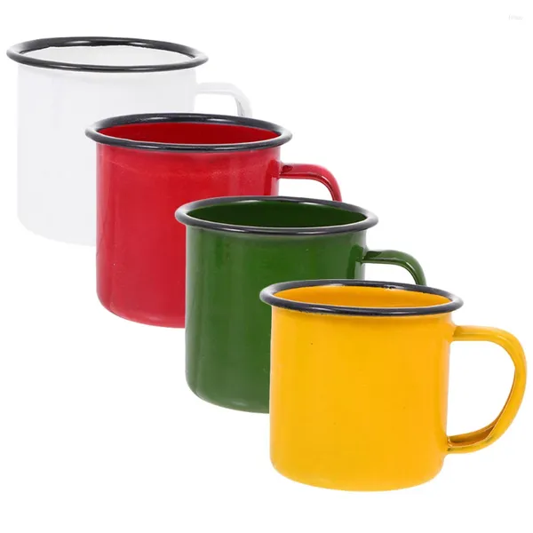 Casas de vino 4 PCS Retro Baza de agua Copa de agua Té de café Tazas Vintage Cazas Vaso de viaje