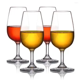 Verres à vin 4 plastique transparent en matériau Tritan tasses à jus Cocktail incassable 220ml