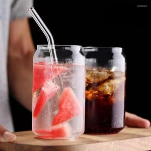 Wijnglazen 400 ml/570 ml Glas Fashion Water Milk Sap Simple Cup Beer Dessert Cola kan mok transparant drinkware -stro 1 van