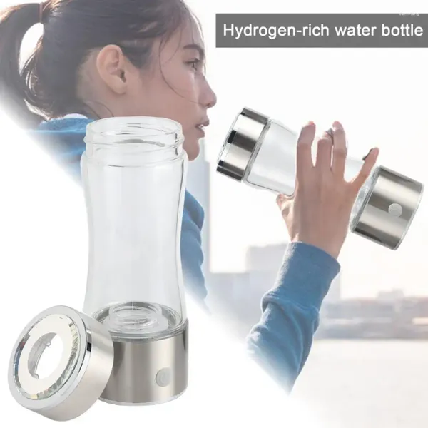 Verres à vin 420 ml de bouteille d'eau hydrogène Améliorer la machine de générateur de tasses en verre USB pour voyager à domicile en boissons quotidiennes