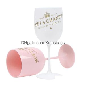 Verres à vin 480 ml en verre en plastique fête champagne blanc double porte cocktail flûte à champagne 8 cm inventaire en gros livraison directe H Dhp8V