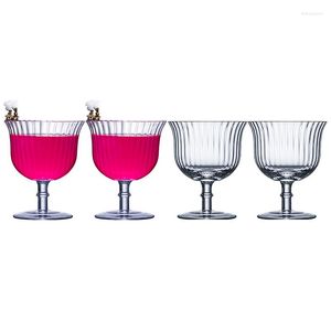 Verres à vin 4PCS 220ml Ripple Classic Goblet Cocktail Martini Glass Set Of 4