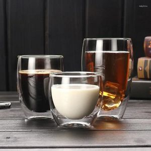 Wijnglazen 5 maten dubbele wand geïsoleerd glazen beker heldere espresso koffiemokken handgemaakte bier mokthee melk whisky cups drinkware