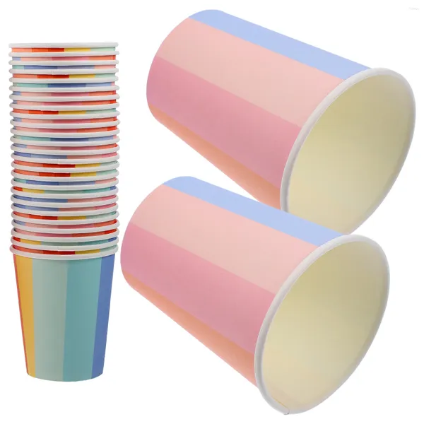 Copas de vino 50 PCS Tazas desechables Papel Café Helado Apuesto Banquete Beber Fiesta Agua