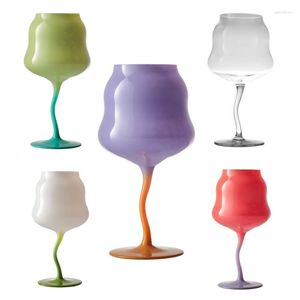 Wijnglazen 500 ml Creative Iets Luxe Twisted Goblet Cream Contrast Kleur Rode Cup Familie Bar Festival Gelukkig Drinkware Gift