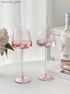 Verres à vin 500 ml de la capacité de caria rose rouge rose lass hih-valeur maison cristal champane lass tasse oblique bouche oblet l49
