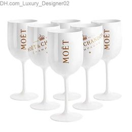 Copas de vino Copas de champán Moet de 500 ml, copas de vino de plástico, aptas para lavavajillas, copa de champán acrílica blanca, copa de vino transparente Q240124