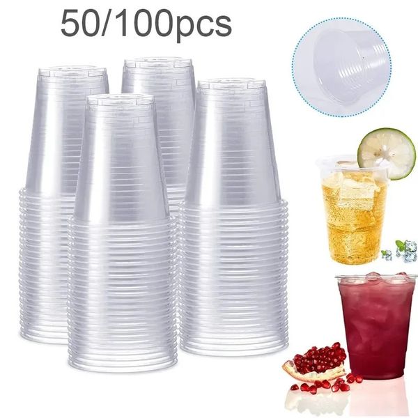 Verres à vin 50100200 pcs jetables tasse en plastique transparent pique-nique en plein air anniversaire cuisine fête vaisselle dégustation 300 ml 231212